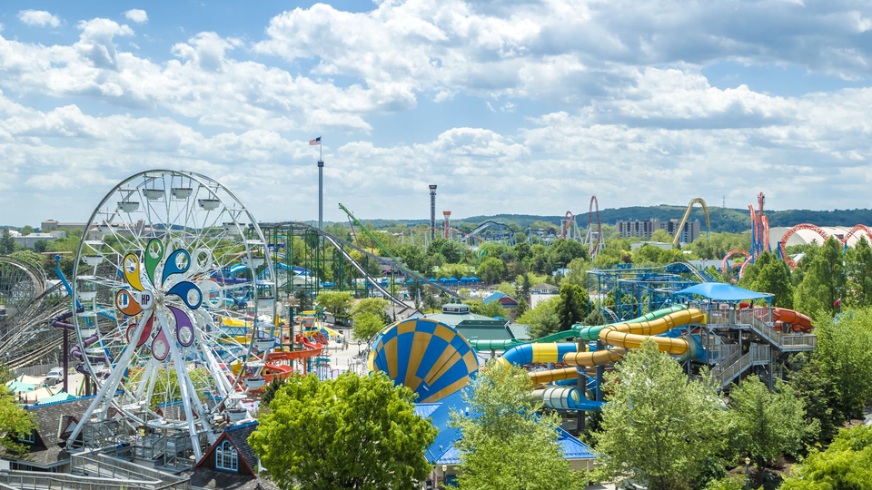 Hersheypark drone image from the waterpark